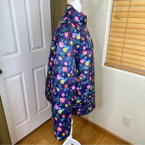 NWOT Disney Parks Alice In Wonderland Flower Reversible Puffer Jacket. - Picture 9 of 16
